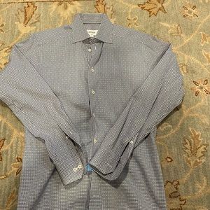 Eton Men's Slim-Fit Cotton Twill Button-up Dress Shirt Size 14.5